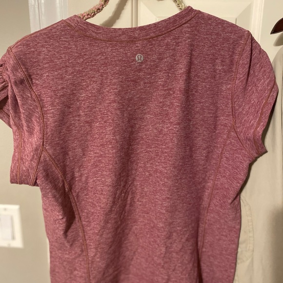 lululemon ruched sleeve cotton top sz 10 - Picture 2 of 3